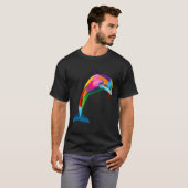 Dolphin Colorful Animals Watercolor Painting Dolph Tシャツ (正面フル)