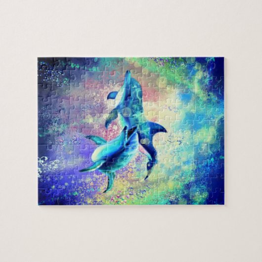 Dolphin Couple ジグソーパズル (横)