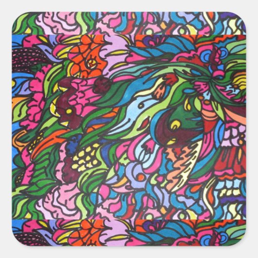 dolphin dream Sticker スクエアシール (正面)
