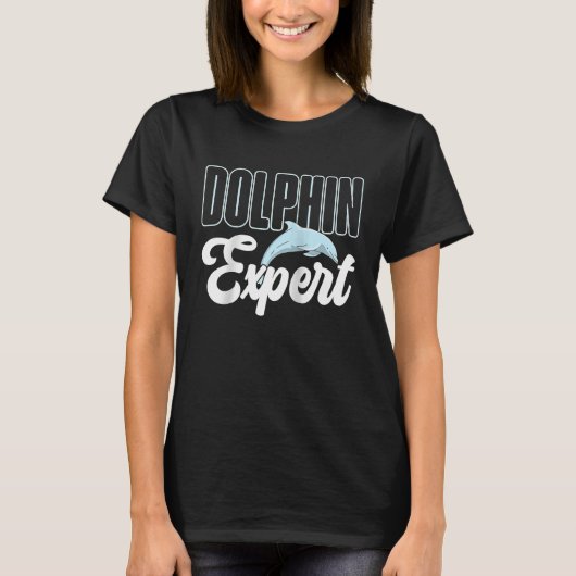 Dolphin Expert Cute  Dolphins Girls Raglan Basebal Tシャツ (正面)