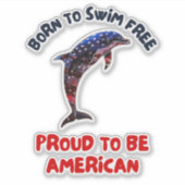 Dolphin Flag America シール (正面)