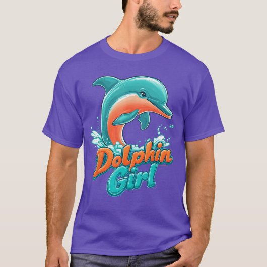 Dolphin Girl Florida Souvenir Miami Beach Gift for Tシャツ (正面)