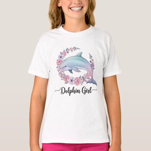 Dolphin Girl Ocean Lover Graphic Tシャツ (正面)