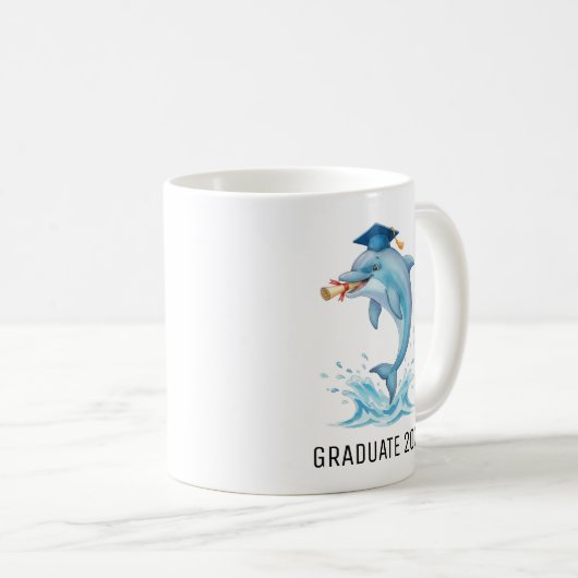 Dolphin Graduation Personalized コーヒーマグカップ (正面右)