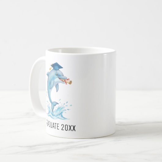 Dolphin Graduation Personalized コーヒーマグカップ (正面左)