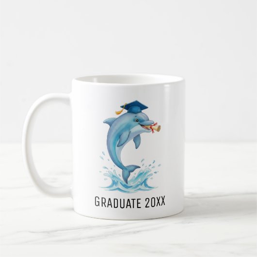 Dolphin Graduation Personalized コーヒーマグカップ (左)