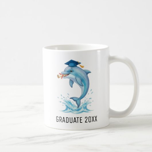 Dolphin Graduation Personalized コーヒーマグカップ (右)