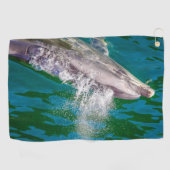 Dolphin In Milford Sound，ニュージーランド ゴルフタオル (横)