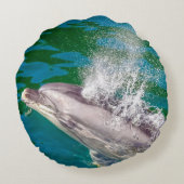 Dolphin In Milford Sound，ニュージーランド ラウンドクッション (裏面)