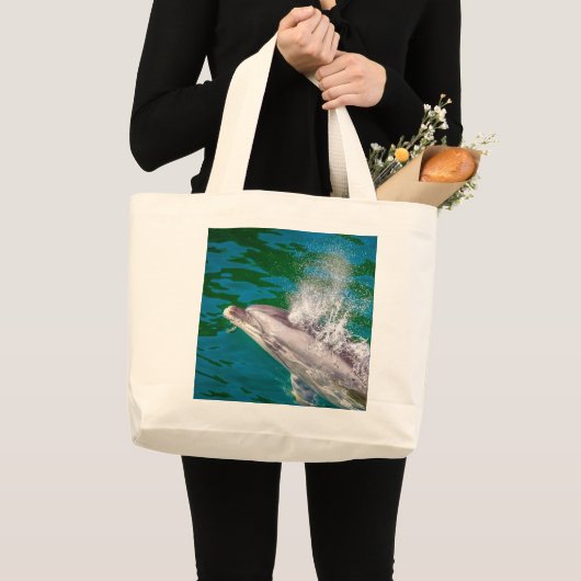 Dolphin In Milford Sound,ニュージーランド ラージトートバッグ (正面(商品))