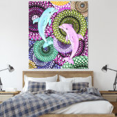 Dolphin Joy キャンバスプリント (インサイチュ (寝室))