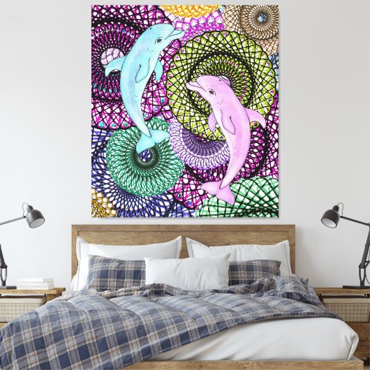 Dolphin Joy キャンバスプリント (インサイチュ (寝室))