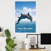Dolphin Jump Ocean Wall Art Summer Splash Poster ポスター (ホームオフィス)