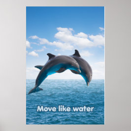Dolphin Jump Ocean Wall Art Summer Splash Poster ポスター