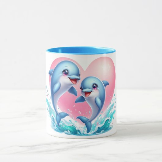 Dolphin love Mug マグカップ (中央)