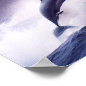 Dolphin Magic in a Stormy Sea: A Captivating Scene ポスター (角)
