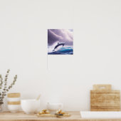 Dolphin Magic in a Stormy Sea: A Captivating Scene ポスター (キッチン)