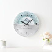 Dolphin Mandala Silver Coastal Family Name ラージ壁時計 (ホーム)