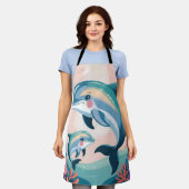 Dolphin Mom and Baby エプロン (着用した状態)