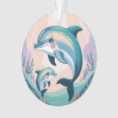 Dolphin Mom and Baby オーナメント (正面)