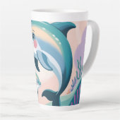 Dolphin Mom and Baby カフェラテマグ (右アングル)