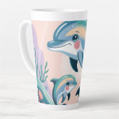 Dolphin Mom and Baby カフェラテマグ (左アングル)