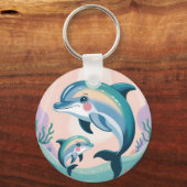 Dolphin Mom and Baby キーホルダー (正面)