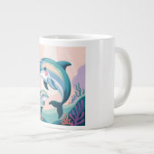 Dolphin Mom and Baby ジャンボコーヒーマグカップ (正面右)