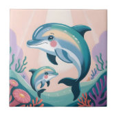 Dolphin Mom and Baby タイル (正面)