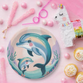 Dolphin Mom and Baby ペーパープレート (パーティー)
