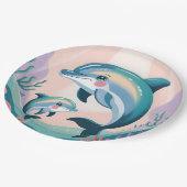 Dolphin Mom and Baby ペーパープレート (アングル)