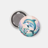 Dolphin Mom and Baby マグネット (正面/裏面)