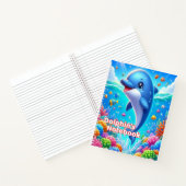 Dolphin Notebook for Kids | Wide Ruled Spiral ノートブック (内部)