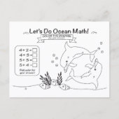 Dolphin Ocean Math Coloring Postcard ポストカード (正面)