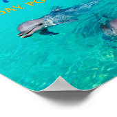 Dolphin Pool Party Welcome Sign - Birthday Decor ポスター (角)
