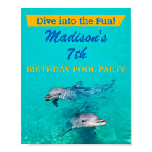 Dolphin Pool Party Welcome Sign - Birthday Decor