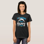 Dolphin  Sea  Camping Is My Happy Place Tシャツ (正面フル)