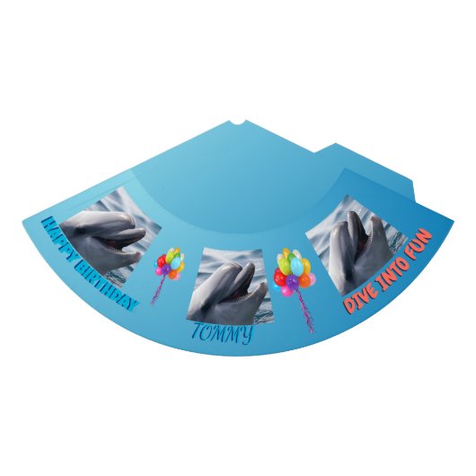 Dolphin Splash Birthday パーティーハット (正面)