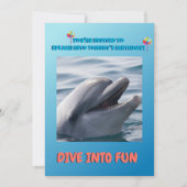 Dolphin Splash Birthday  招待状 (正面)