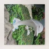 Dolphin, statue, park, plants, flowers, nature, ジグソーパズル (横)