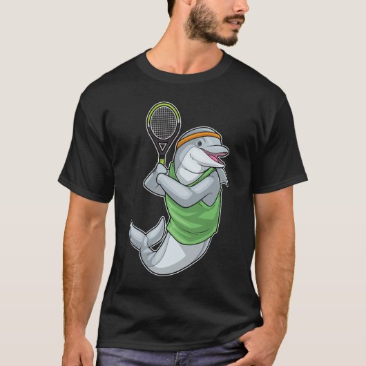 Dolphin Tennis Tennis racket Sports Tシャツ (正面)