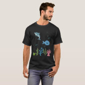 Dolphin Underwater Kids Fish Marine Animals Sea Tシャツ (正面フル)