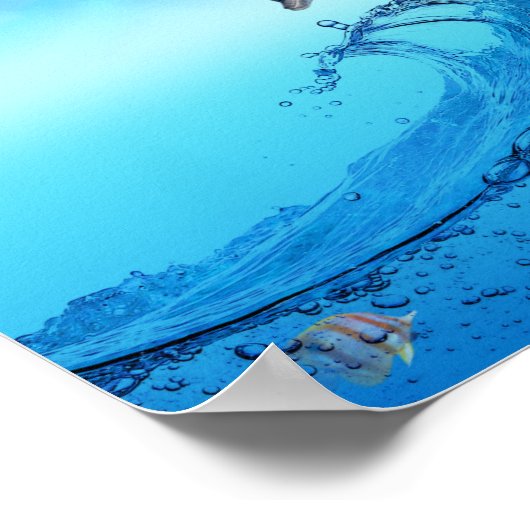 Dolphin Wave Frutiger Aero ポスター (角)
