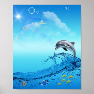 Dolphin Wave Frutiger Aero ポスター