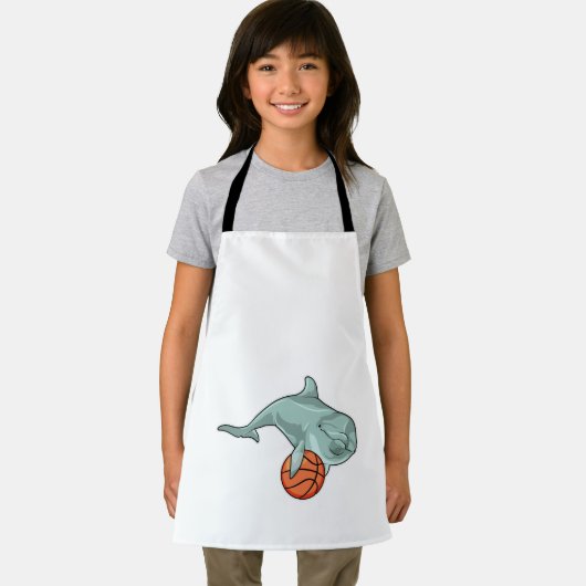 Dolphin with Basketball エプロン (インサイチュ)