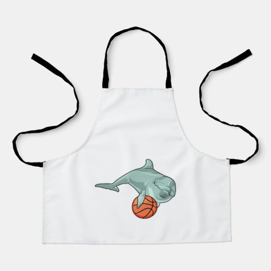 Dolphin with Basketball エプロン (正面)
