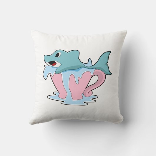 Dolphin with Cup of Water.PNG クッション (裏面)