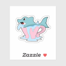 Dolphin with Cup of Water.PNG シール
