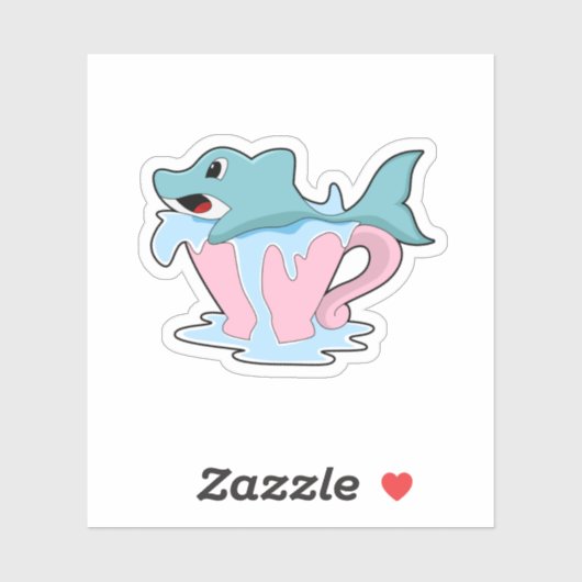 Dolphin with Cup of Water.PNG シール (シート)