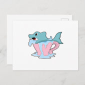 Dolphin with Cup of Water.PNG ポストカード (正面/裏面)